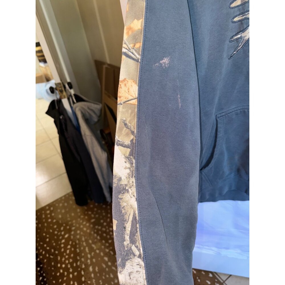 Legendary Whitetails Mens Hoodie Large Camouflage Lining Kangaroo Pocket Blue - Picture 8 of 15